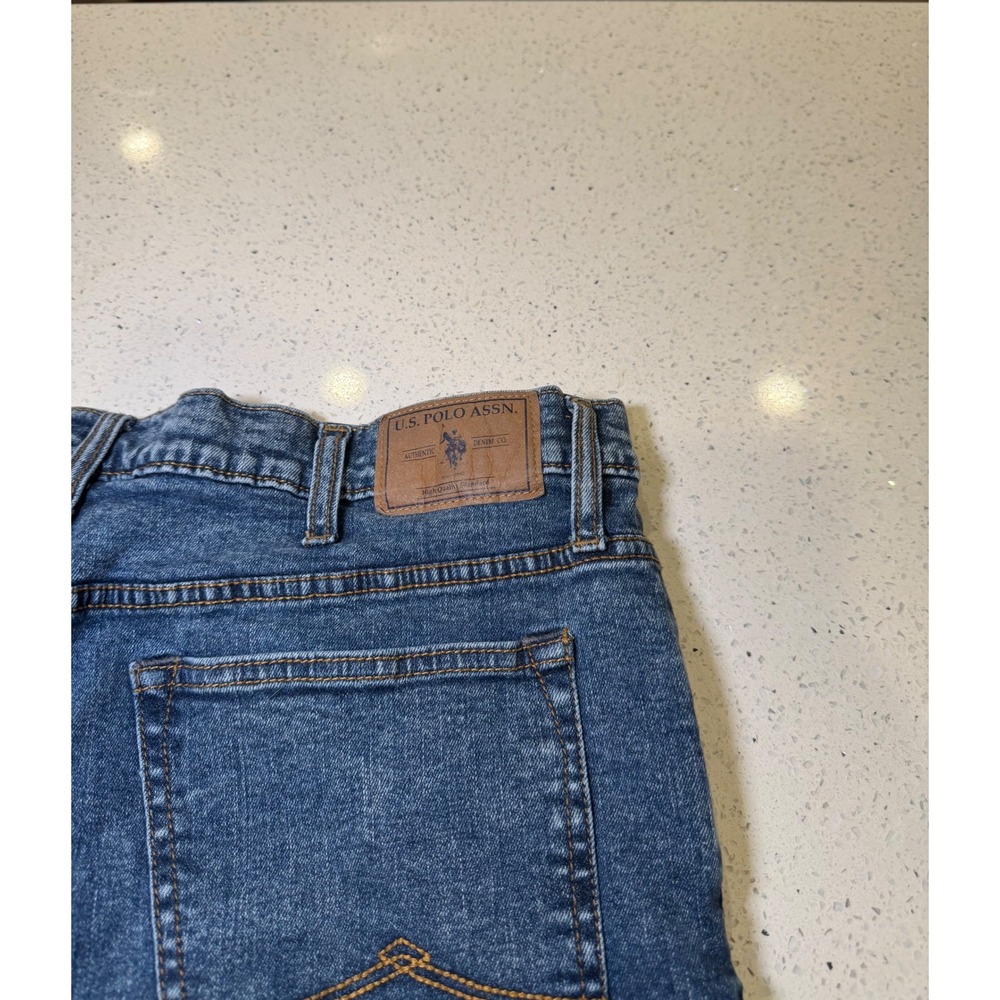 US Polo Assn Mens Denim Shorts Blue Medium Wash W40 Casual Jean Shorts - Picture 6 of 6